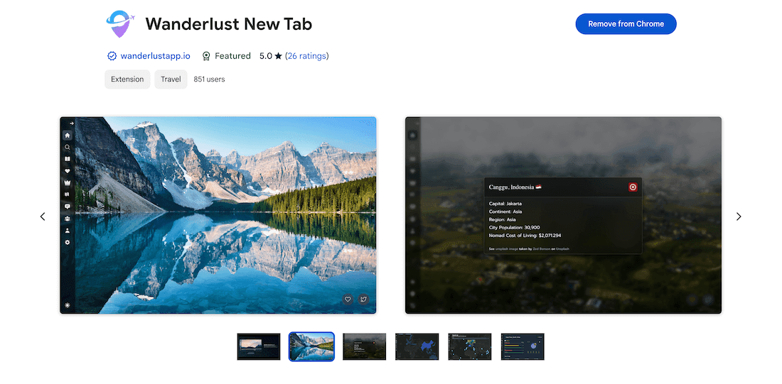 wanderlust extension